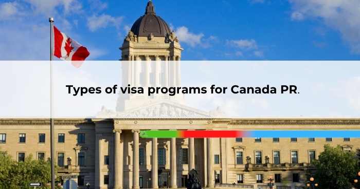 Types of visa programs for Canada PR